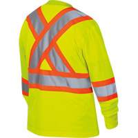 6969 Women's Bird's-Eye Long-Sleeved Safety Shirt, Polyester, X-Small, High Visibility Lime-Yellow Cam Industrial