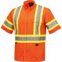 4442 Ultra Cool Short-Sleeved Safety Shirt, Cotton, Small, High Visibility Orange Cam Industrial