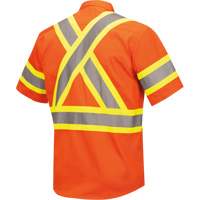 4442 Ultra Cool Short-Sleeved Safety Shirt, Cotton, Small, High Visibility Orange Cam Industrial