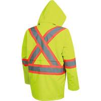 5628 Manteau de s&eacute;curit&eacute; imperm&eacute;able The Rock, Polyester/Polyur&eacute;thane, Jaune lime haute visibilit&eacute;, Petit Cam Industrial