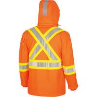 5884 Manteau imperm&eacute;able ignifuge et r&eacute;sistant aux arcs &eacute;lectriques avec capuchon Flash-Gard, Petit, Orange haute visibilit&eacute;, 51 cal/cm² Cam Industrial