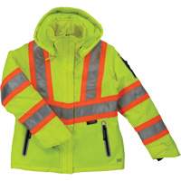Womens Insulated Flex Safety Jacket, Polyester, High Visibility Lime-Yellow, X-Small Cam Industrial