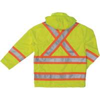 Manteau de s&eacute;curit&eacute; imperm&eacute;able en tissu ind&eacute;chirable Ripstop, Polyester, T-petit, Jaune lime haute visibilit&eacute; Cam Industrial