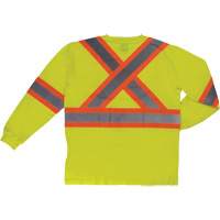 T-shirt de s&eacute;curit&eacute; &agrave; manches longues, Coton, T-petit, Jaune lime haute visibilit&eacute; Cam Industrial