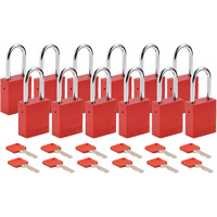Cadenas de s&eacute;curit&eacute;, Cadenas de s&eacute;curit&eacute;, Cl&eacute;s diff&eacute;rentes, Aluminium, Largeur de 1-1/2" Cam Industrial