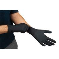 Gants d'examen de poids lourd &agrave; prise tactile, Petit, Nitrile, 8 mils, Sans poudre, Noir Cam Industrial