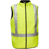 Veste bouffante r&eacute;versible avec X au dos Bisley, Jaune lime haute visibilit&eacute;, Petit, Polyester Cam Industrial
