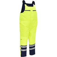 Bisley&reg; Extreme Cold Bib Overall, Polyester, Small, High Visibility Lime-Yellow Cam Industrial