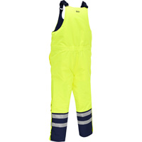 Bisley&reg; Extreme Cold Bib Overall, Polyester, Small, High Visibility Lime-Yellow Cam Industrial