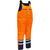 Bisley&reg; Extreme Cold Bib Overall, Polyester, Small, High Visibility Orange Cam Industrial