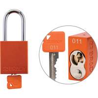 Cadenas de verrouillage de s&eacute;curit&eacute; Velocity Plus, Orange, Cl&eacute;s identiques, Aluminium, Largeur de 1-1/2" Cam Industrial