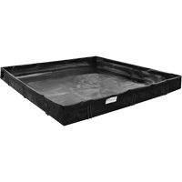 Berme de confinement des d&eacute;versements, Capacit&eacute; 179 gal. US, 6' la x 4' lo x 1" h, Support en L Cam Industrial