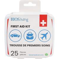 25-Piece Home & Travel First Aid Kit, Plastic B Cam Industrial