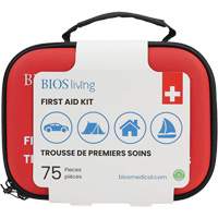 75-Piece Home & Travel First Aid Kit, Nylon Bag Cam Industrial