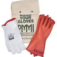 Rubber Electrical Insulating Glove Kit, ASTM Class 0, Size 8, 11" L Cam Industrial