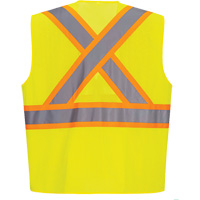 Veste de s&eacute;curit&eacute; &agrave; bandes contrastantes, Jaune lime haute visibilit&eacute;, Petit, Polyester Cam Industrial