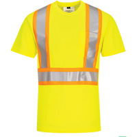 T-shirt de s&eacute;curit&eacute; &agrave; bandes contrastantes, Polyester, Petit, Jaune lime haute visibilit&eacute; Cam Industrial