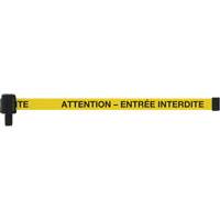 PLUS Banner, Attention - Entr&eacute;e Interdite, 15', Black and Yellow Tape Cam Industrial