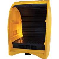 Palette contre les d&eacute;versements &agrave; couvercle dur pour 4 barils, 68,11" lo x 61,61" la x 83,07" h, Capacit&eacute; de charge 1433 lb Cam Industrial