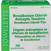 BZK Benzalkonium Chloride Towelette, Towelette, Antiseptic Cam Industrial