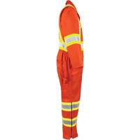 High-Visibility Unlined Coveralls, Small, High Visibility Orange Cam Industrial