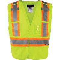 High-Visibility 5-Point Tear Away Vest, High Visibility Orange, Medium/Small, Polyester Cam Industrial