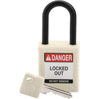Velocity Safety Lockout Padlock, Safety Padlock, Keyed Different, Nylon, 1-1/2" Width Cam Industrial