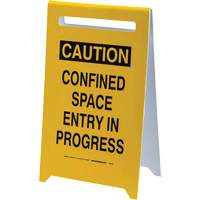 Panneau de sol “Caution Confined Space Entry In Progress”, Anglais Cam Industrial