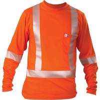 Long-Sleeved T-Shirt, Small, Orange Cam Industrial