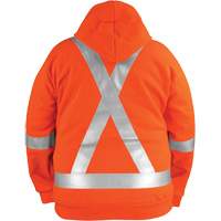 High-Visibility Wind Resistant Zip-Front Sweatshirt with DetachableHood, Men's, Small, High Visibility Orange, 27.7 cal/cm² Cam Industrial