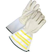 Gants utilitaires haute visibilit&eacute; avec manchette de 6,25", Petit, Paume en Cuir fleur de vache Cam Industrial