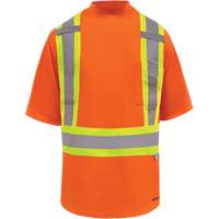 T-shirt de s&eacute;curit&eacute; doubl&eacute; de bambou Viking, Polyester, Petit, Orange haute visibilit&eacute; Cam Industrial