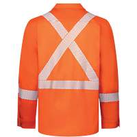 Chemise de travail haute visibilit&eacute; &agrave; bandes segment&eacute;es 7 oz de luxe Avenger, Style 652, Hommes, Petit, Orange Cam Industrial