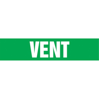 Marqueurs de tuyau "Vent", Autocollant, 4" h x 24" la, Blanc/vert Cam Industrial