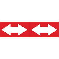 Dual Direction Arrow Pipe Markers, Self-Adhesive, 2-1/4" H x 7" W, White on Red SI728 | Cam Industrial