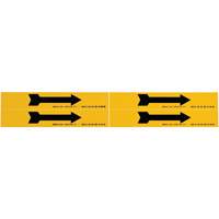 Marqueur de tuyau  Arrow, Autocollant, 1-1/8" h x 7" la, Noir sur jaune Cam Industrial