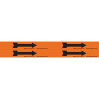 Arrow Pipe Markers, Self-Adhesive, 1-1/8" H x 7" W, Black on Orange SI734 | Cam Industrial