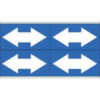 Dual Direction Arrow Pipe Markers, Self-Adhesive, 1-1/8" H x 7" W, White on Blue SI738 | Cam Industrial