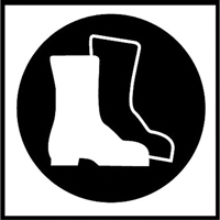Right to Know Pictogram Labels -Boots, Vinyl, Sheet, 5/8" L x 3/4" W Cam Industrial