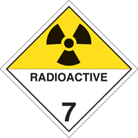 Radioactive Materials TDG Placard, Adhesive Vinyl Cam Industrial