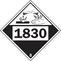 1830 Sulphuric Acid Corrosive Materials TDG Placard, Plastic Cam Industrial