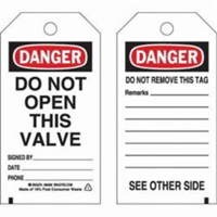 Self-Laminating Safety Tags, Polyester, 3" W x 5-3/4" H, English Cam Industrial