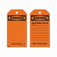 Self-Laminating Safety Tags, Polyester, 3" W x 5-3/4" H, English Cam Industrial