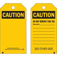 Self-Laminating Safety Tags, Polyester, 4" W x 7" H, English Cam Industrial