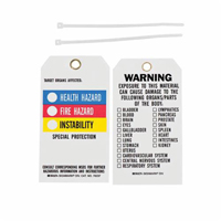 Right-To-Know Tags, Polyester, 3" W x 5-3/4" H, English Cam Industrial