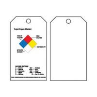 Right-To-Know Tags, Polyester, 3" W x 5-3/4" H, English Cam Industrial