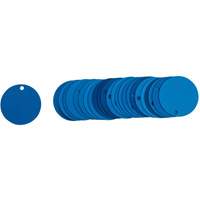 &eacute;tiquettes rondes vierges pour vannes, Aluminium, 2" dia. Cam Industrial