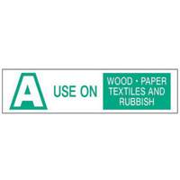"A Use on Wood Paper Textiles and Rubbish" Labels, 6" L x 1-1/2" W, Green on White SY238 | Cam Industrial