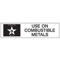 "D: Use on Combustible Metals" Fire Extinguisher Label SY241 | Cam Industrial