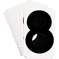 Quick-Align&reg; Individual Gothic Number and Letter Labels, 8, 4" H, Black Cam Industrial